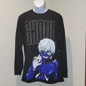 TOKYO GHOUL KEN KANEKI LONG SLEEVE T-SHIRT MEN'S  BLACK, PURPLE & WHITE